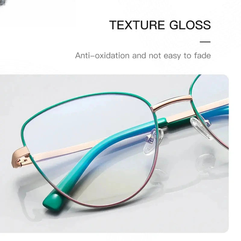 Women's Cat Eye Full Rim Stainless Steel Reading Glasses 3083 — view 5 | Rx Spectacle