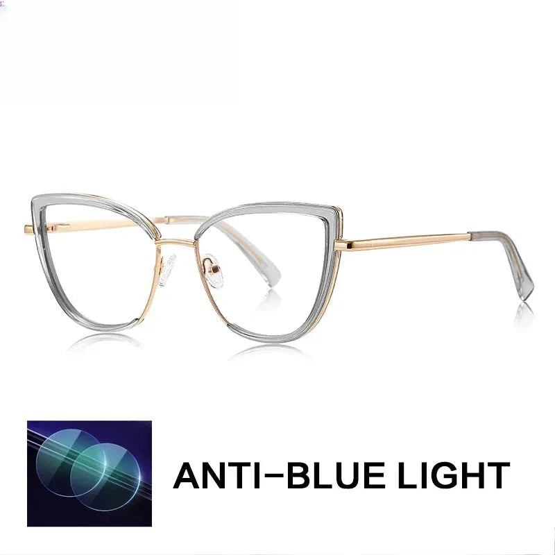 Women's Cat Eye Full Rim Titanium Reading Glasses G3153 — view 7 | Rx Spectacle