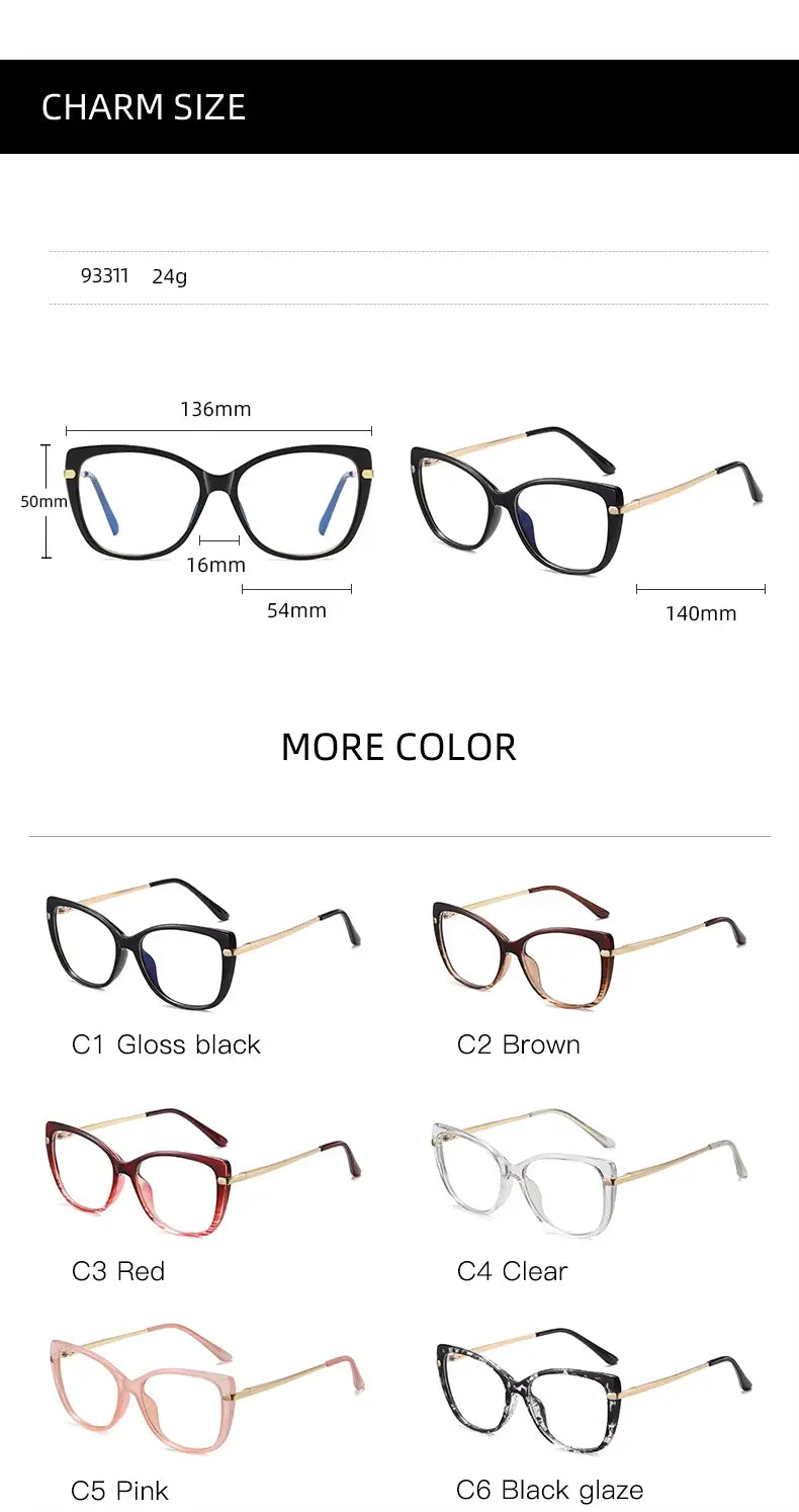 Women's Square Full Rim TR90 Prescription Glasses 933111 — view 2 | Rx Spectacle