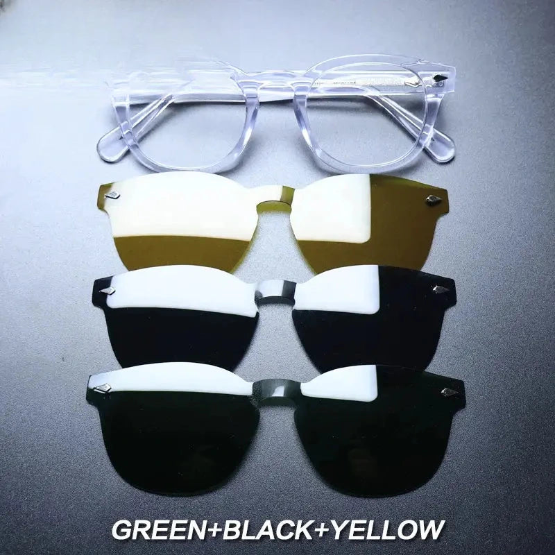 Unisex Round Full Rim Acetate Clip-On Prescription Glasses 1237 — view 17 | Rx Spectacle