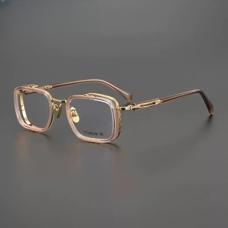 Unisex Square Full Rim Titanium Prescription Glasses Gxyj1023 — view 6 | Rx Spectacle