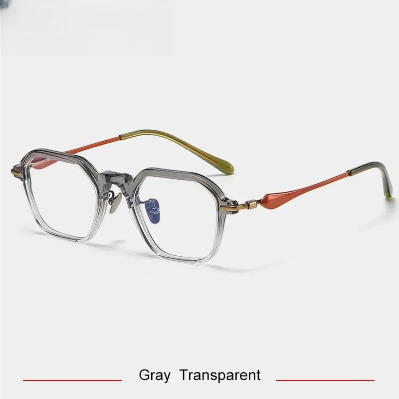 Unisex Polygon Full Rim Titanium Prescription Glasses 46065 — view 3 | Rx Spectacle