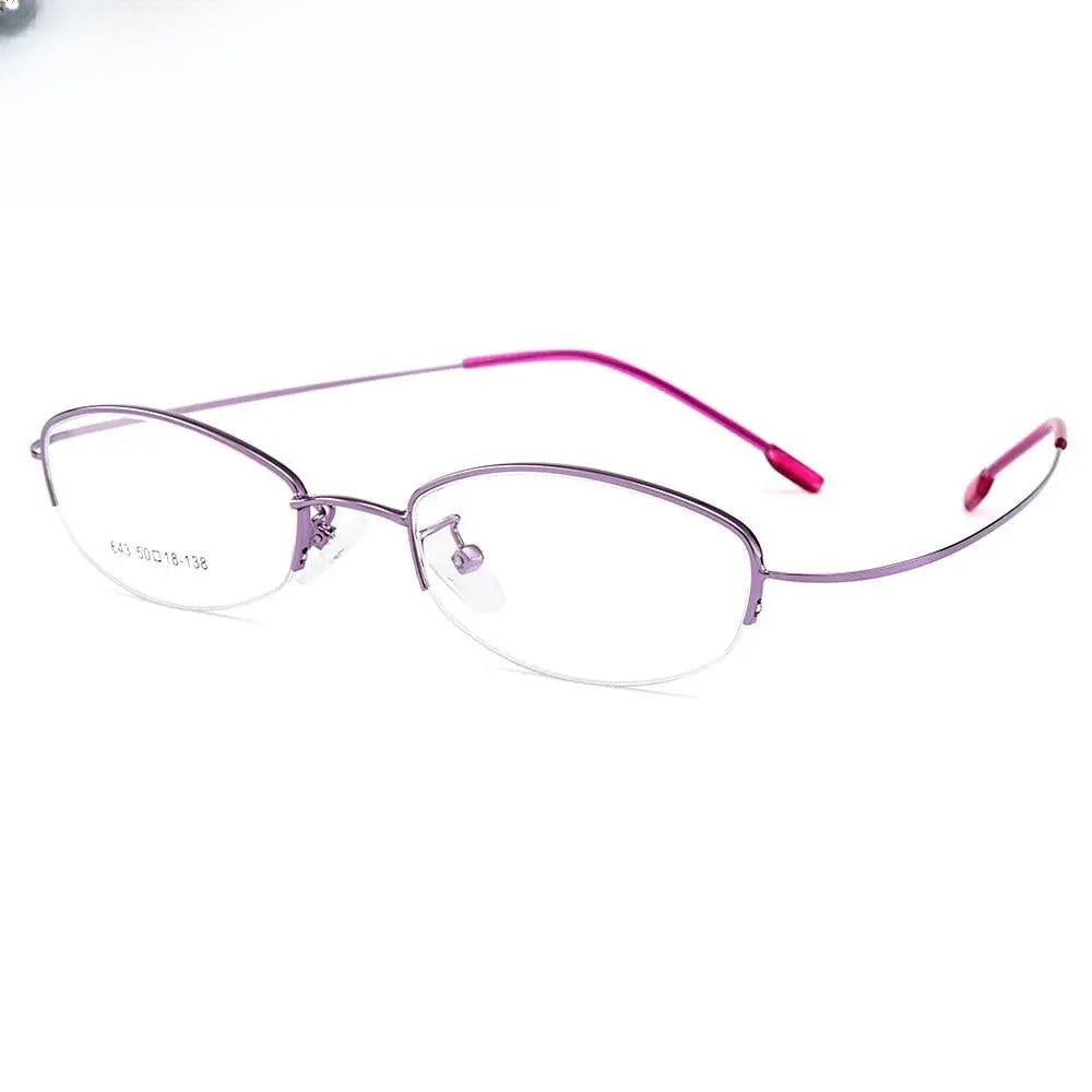 Women's Semi-Rimless Titanium Prescription Glasses Y643 — view 1 | Rx Spectacle