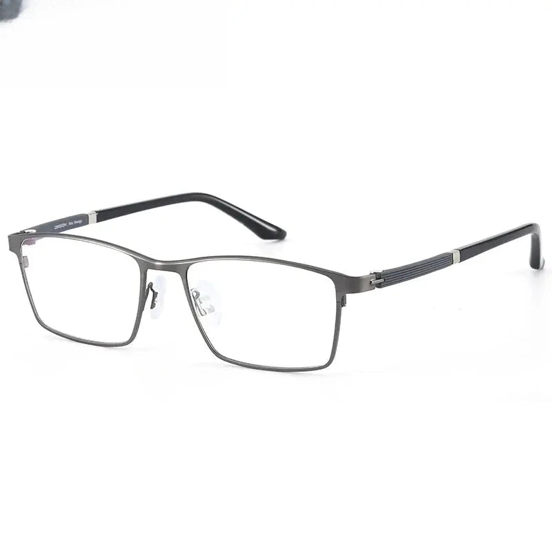 Men's Square Full Rim Stainless Steel Prescription Glasses 94931 — view 6 | Rx Spectacle