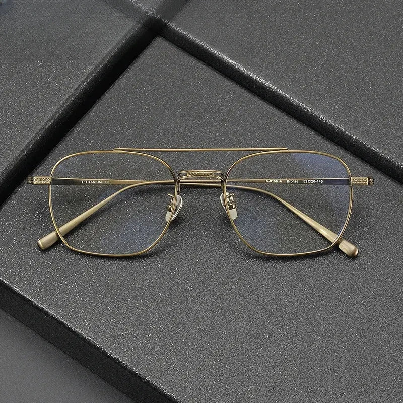 Men's Square Full Rim Titanium Double Bridge Prescription Glasses 777115 — view 1 | Rx Spectacle