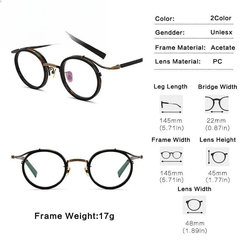Unisex Round Full Rim Acetate Prescription Glasses Gxj37 — view 8 | Rx Spectacle