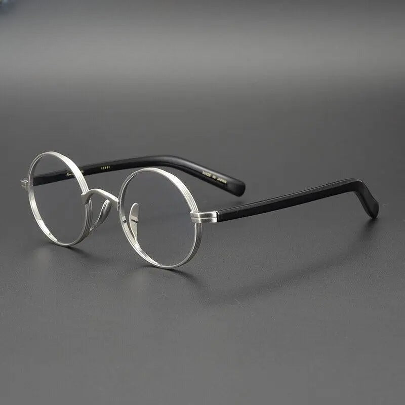 Unisex Round Full Rim Titanium Prescription Glasses Gxyj47 — view 4 | Rx Spectacle