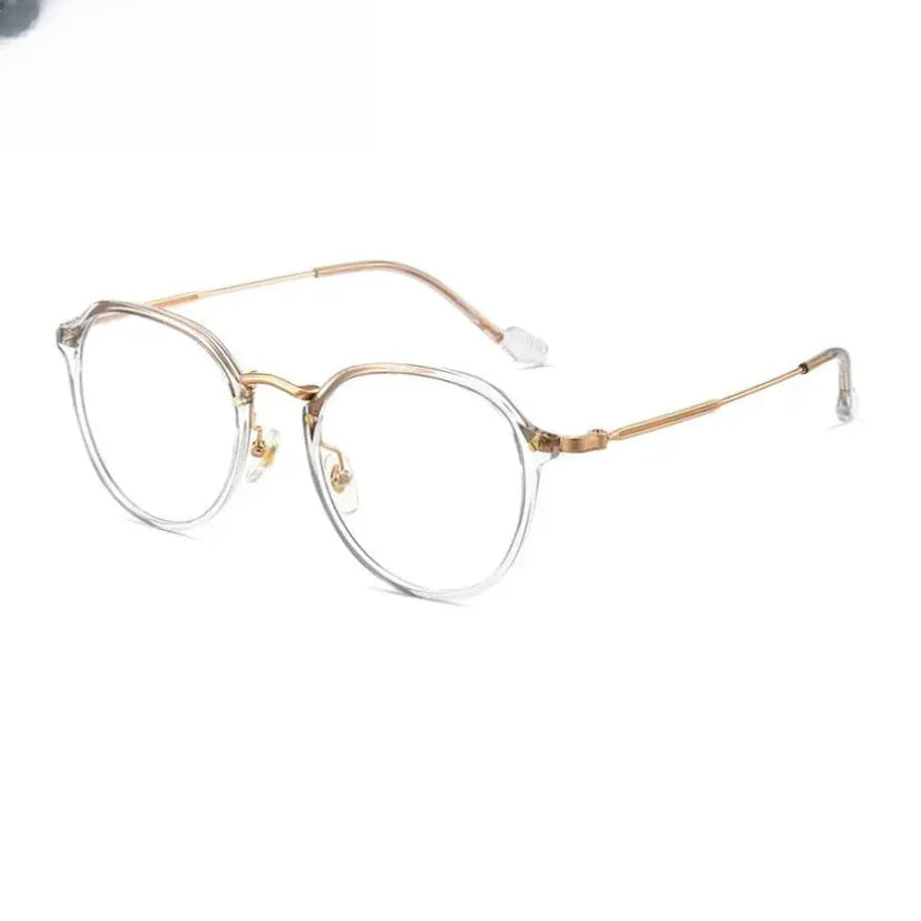 Unisex Oval Full Rim Titanium Flat Top Prescription Glasses 888076 — view 7 | Rx Spectacle