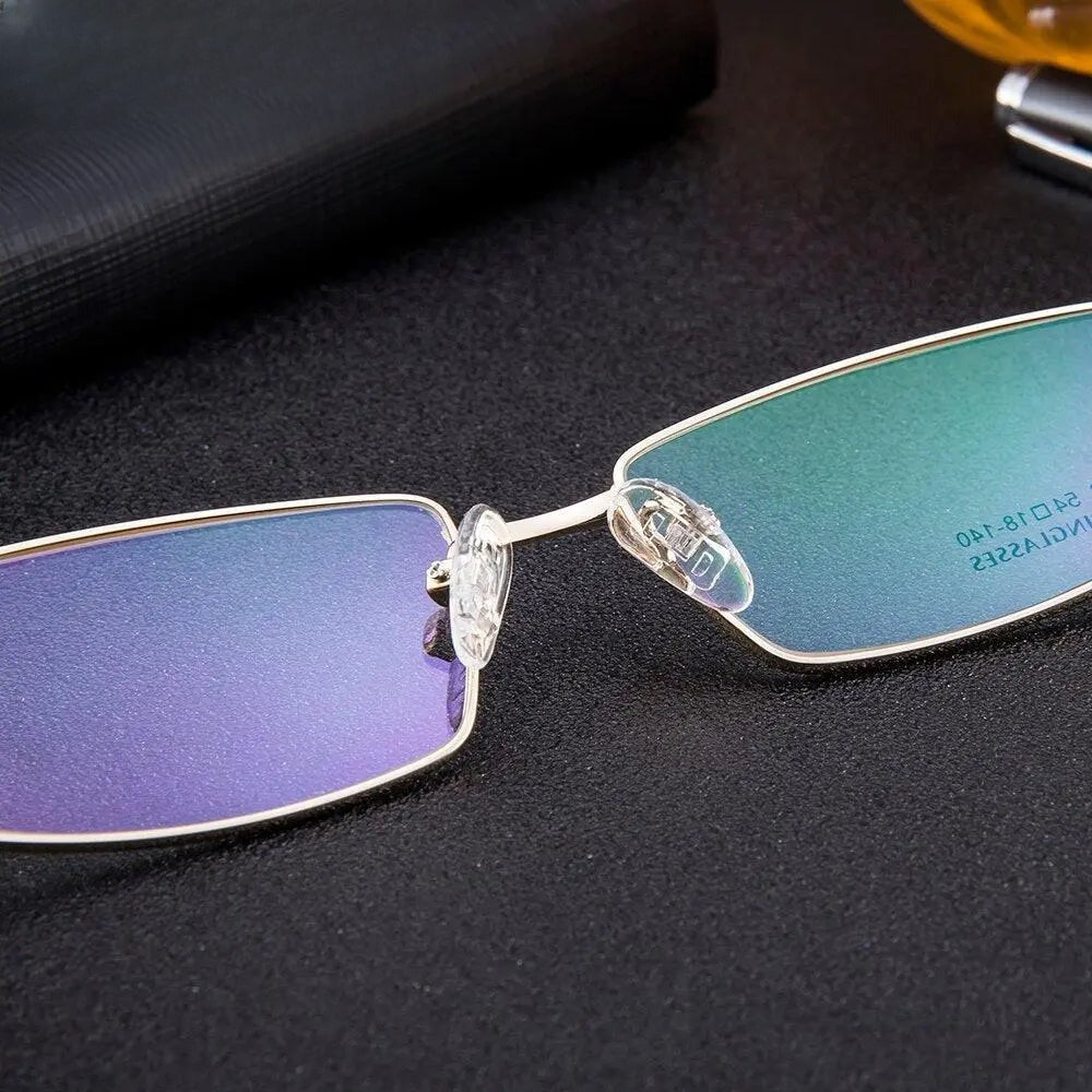 Men's Square Full Rim Alloy Prescription Glasses 2033 — view 6 | Rx Spectacle