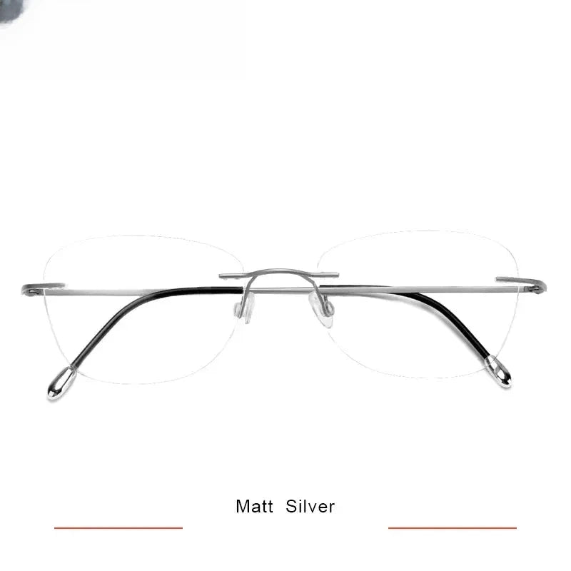 Unisex Oval Rimless Titanium Prescription Glasses 316013 — view 7 | Rx Spectacle