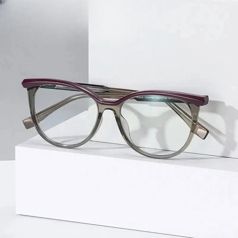 Women's Oval Full Rim TR90 Prescription Glasses 35184 — view 1 | Rx Spectacle