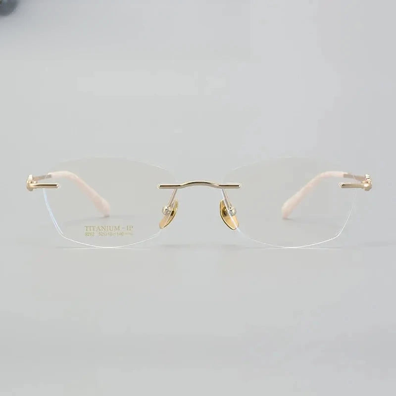 Women's Oval Rimless Titanium Prescription Glasses 69263 — view 2 | Rx Spectacle