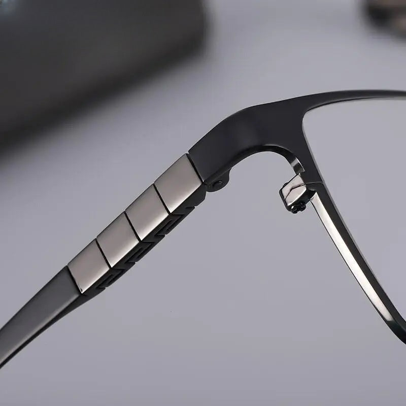 Men's Square Full Rim Titanium Prescription Glasses 2058 — view 6 | Rx Spectacle