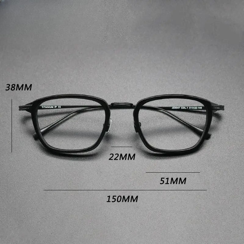 Unisex Square Full Rim Titanium Prescription Glasses Gxyj548 — view 4 | Rx Spectacle