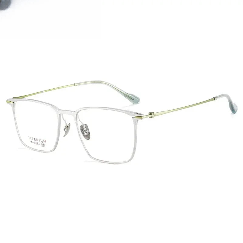 Men's Square Full Rim Titanium Prescription Glasses 776253 — view 4 | Rx Spectacle