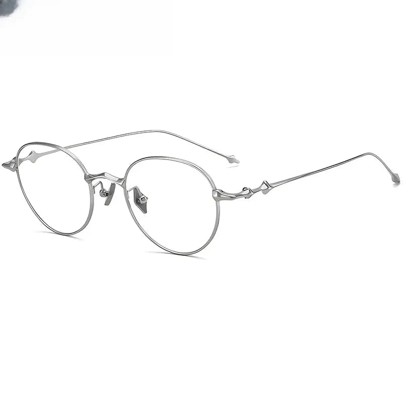 Unisex Square Full Rim Titanium Prescription Glasses 14618 — view 2 | Rx Spectacle