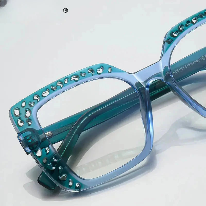 Women's Square Full Rim Titanium Reading Glasses 2188 — view 2 | Rx Spectacle