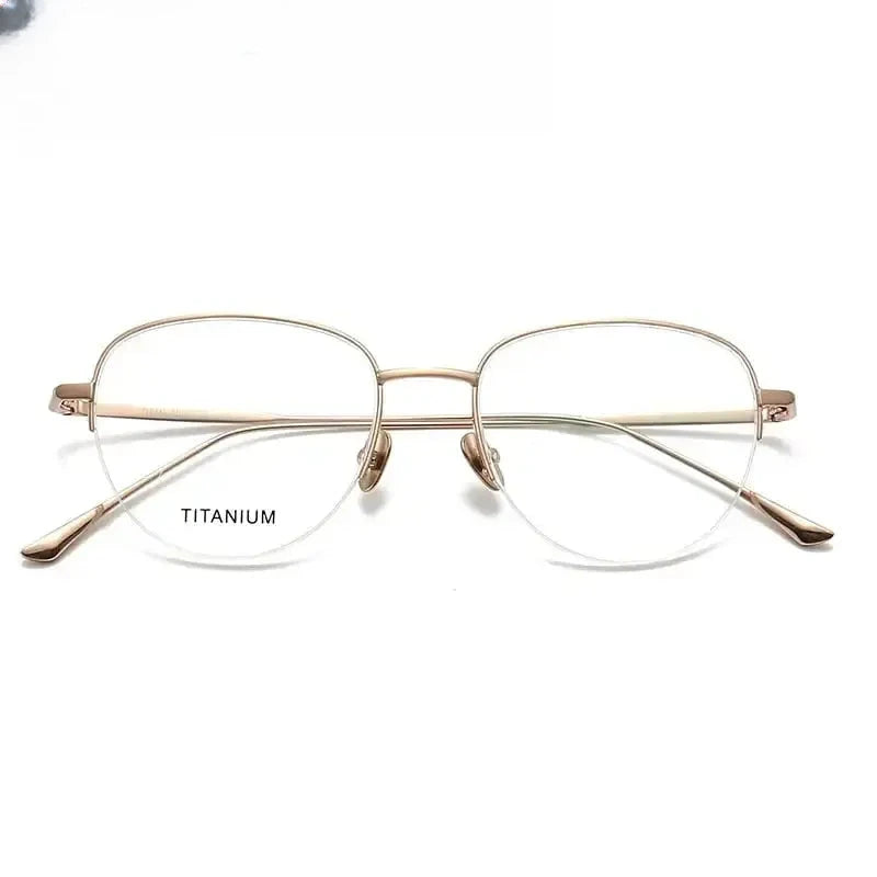 Women's Polygon Semi-Rimless Titanium Prescription Glasses 45010 — view 1 | Rx Spectacle