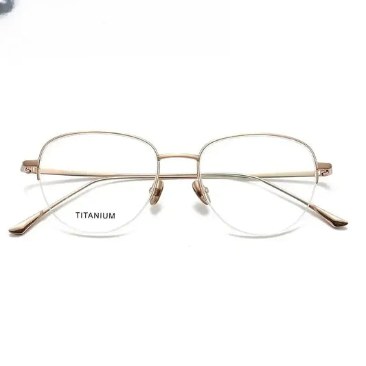 Women's Polygon Semi-Rimless Titanium Prescription Glasses 45010 — view 1 | Rx Spectacle
