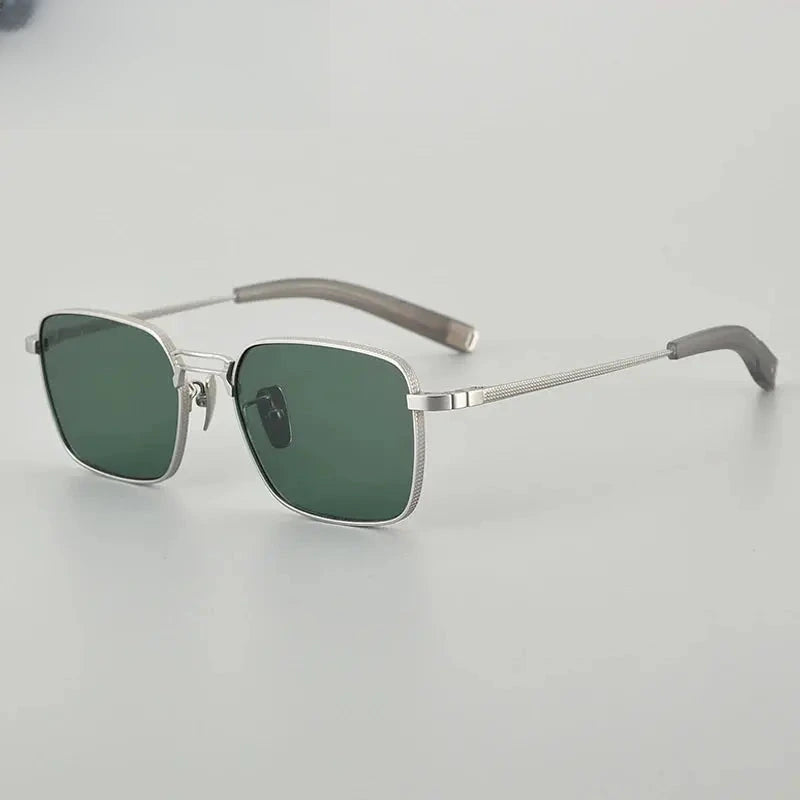 Unisex Square Full Rim Titanium Double Bridge Prescription Glasses 408827 — view 5 | Rx Spectacle