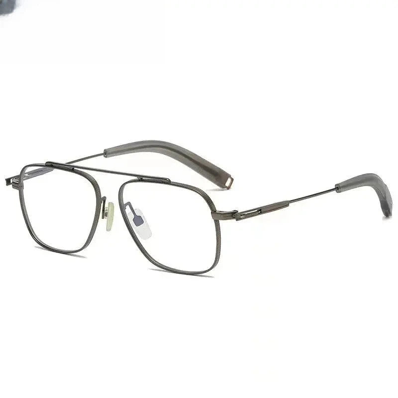 Men's Square Full Rim Titanium Oversized Prescription Glasses 105776 — view 3 | Rx Spectacle