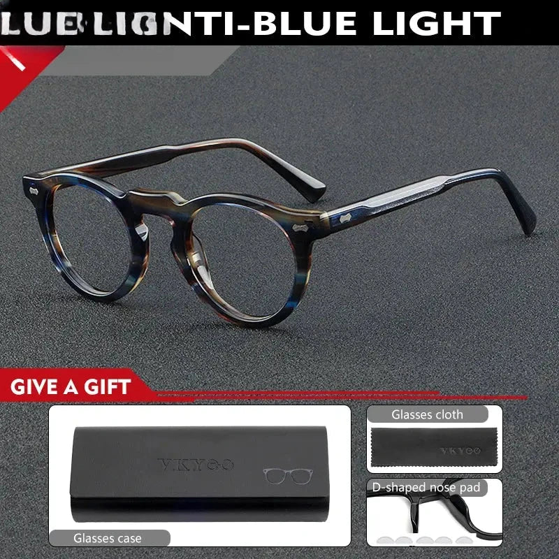 Unisex Round Full Rim Acetate Reading Glasses 633128 — view 5 | Rx Spectacle