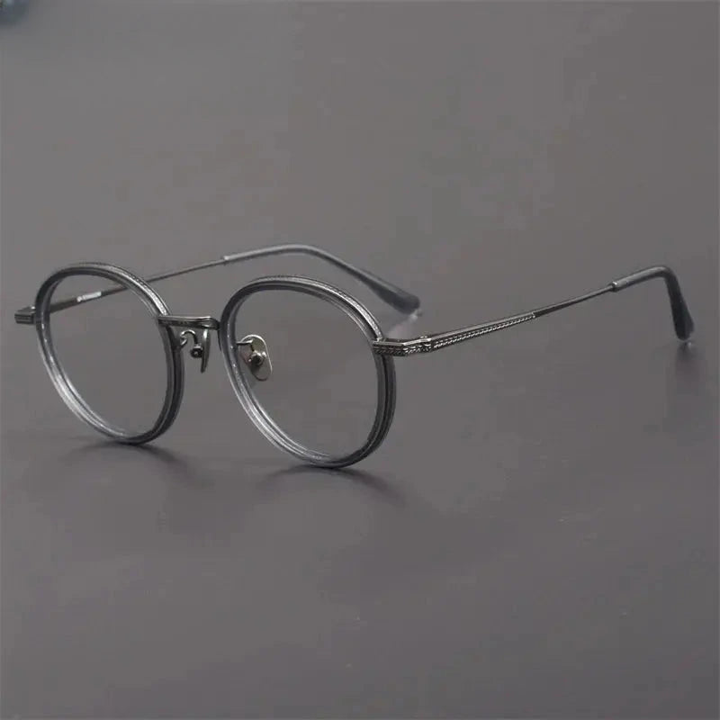 Unisex Oval Full Rim Titanium Prescription Glasses 889027 — view 4 | Rx Spectacle