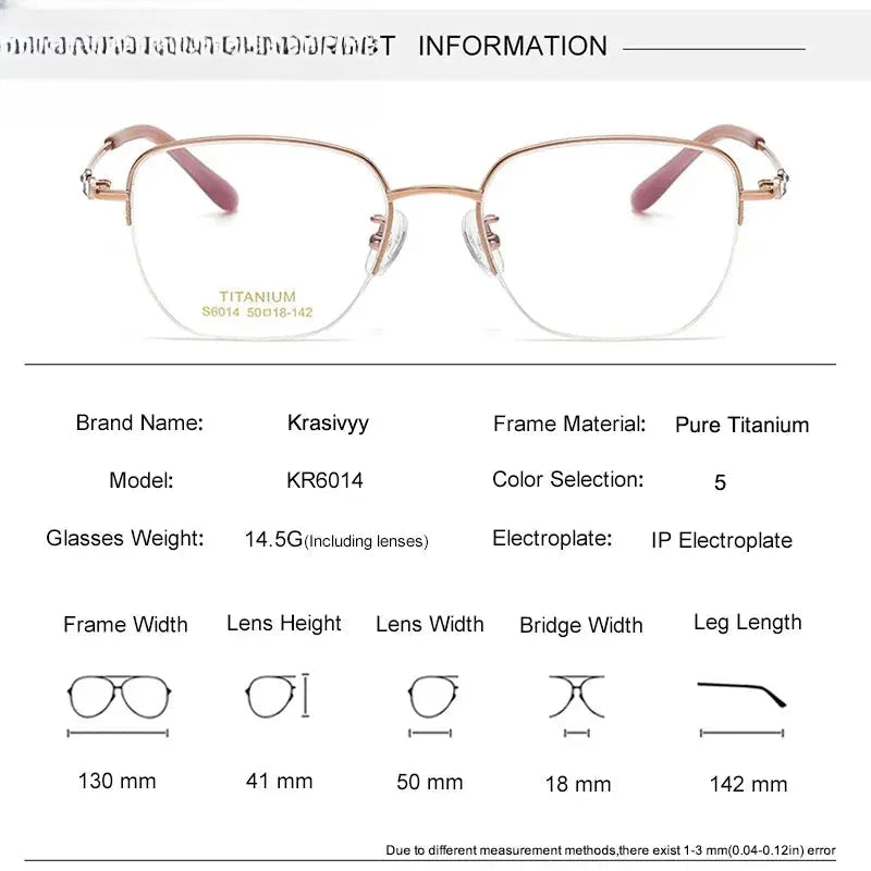 Women's Polygon Semi-Rimless Titanium Prescription Glasses 36014 — view 2 | Rx Spectacle