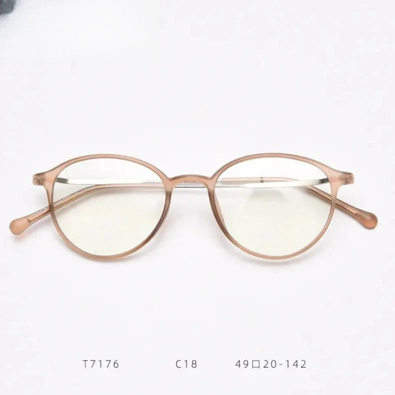Women's Round Full Rim Titanium Prescription Glasses 71764 — view 10 | Rx Spectacle