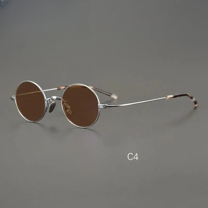 Men's Round Full Rim Titanium Prescription Glasses — view 6 | Rx Spectacle