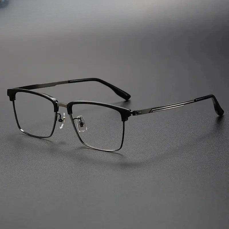 Unisex Square Full Rim Titanium Prescription Glasses 63060 — view 5 | Rx Spectacle