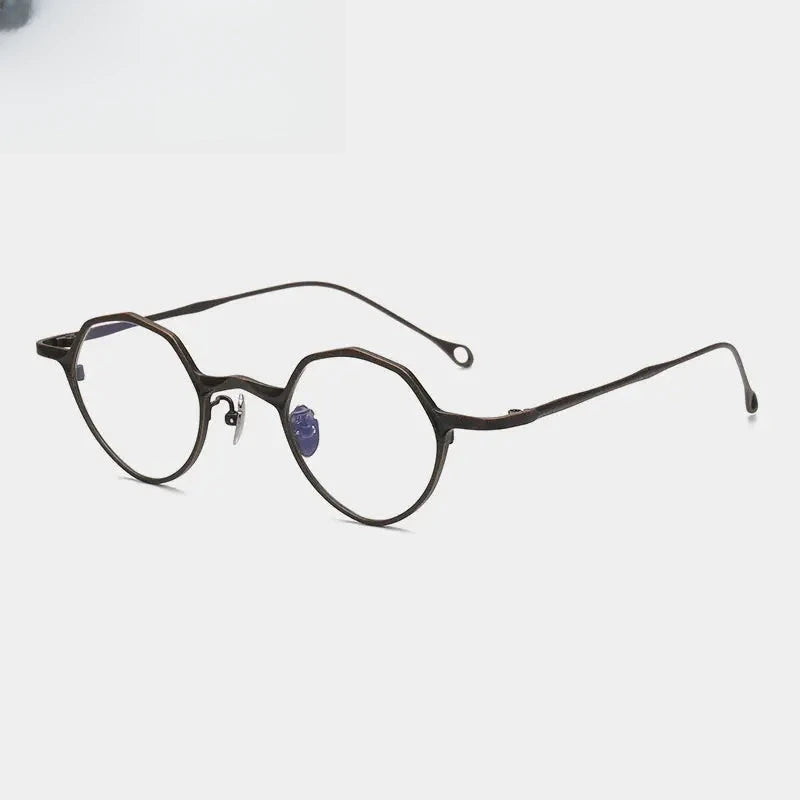 Unisex Irregular Full Rim Titanium Prescription Glasses 675973 — view 4 | Rx Spectacle