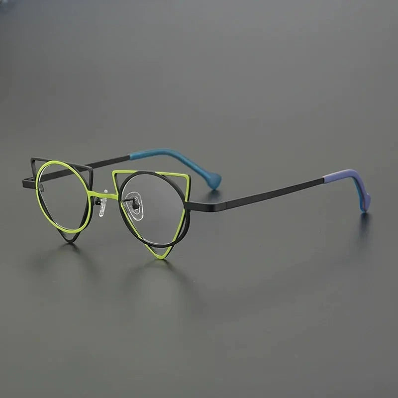 Women's Round Full Rim Titanium Prescription Glasses Gxyj85859 — view 5 | Rx Spectacle