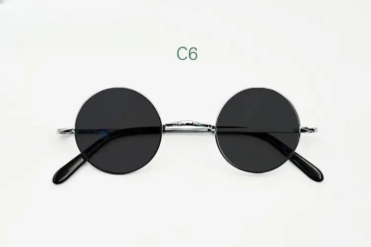 Unisex Round Full Rim Titanium Prescription Glasses 42mm — view 10 | Rx Spectacle