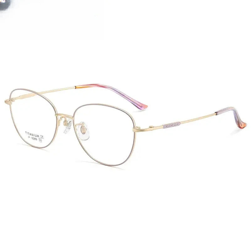 Women's Polygon Full Rim Titanium Prescription Glasses 776289 — view 4 | Rx Spectacle