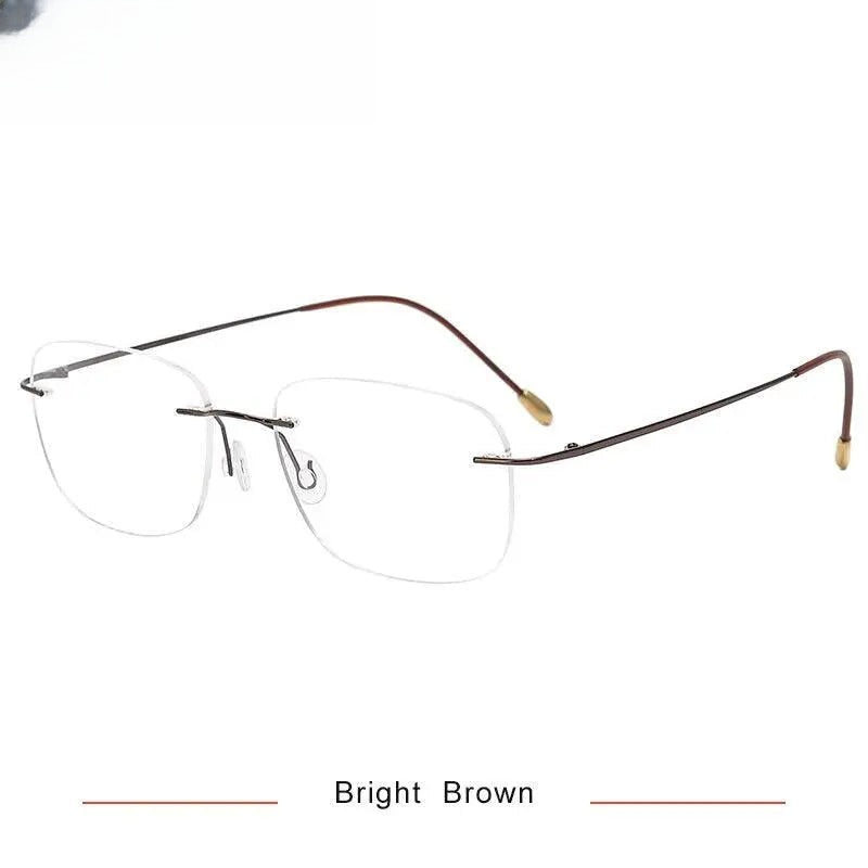 Unisex Square Rimless Titanium Prescription Glasses Kr6010 — view 2 | Rx Spectacle