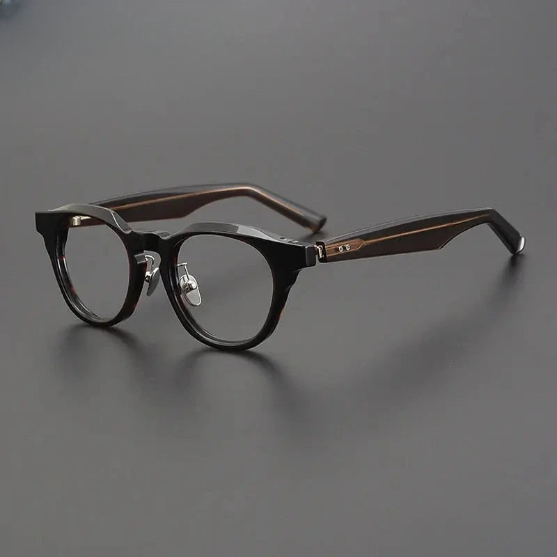 Unisex Round Full Rim Acetate Prescription Glasses Gxyj1189 — view 2 | Rx Spectacle