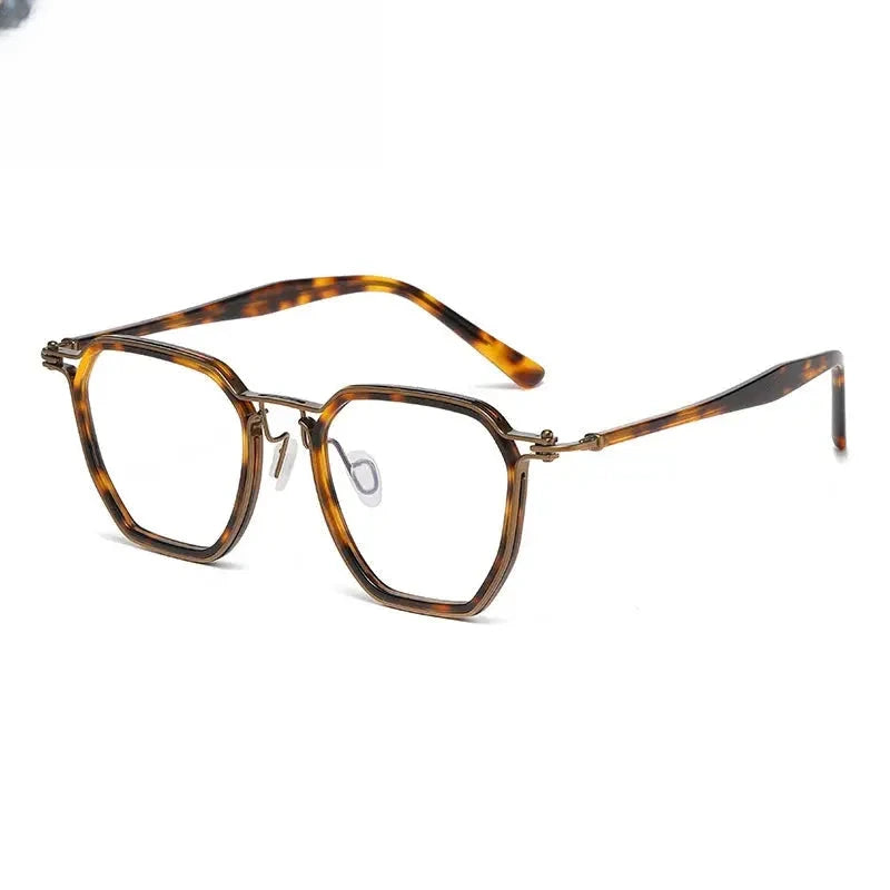 Men's Square Full Rim Titanium Oversized Prescription Glasses 728675 — view 5 | Rx Spectacle
