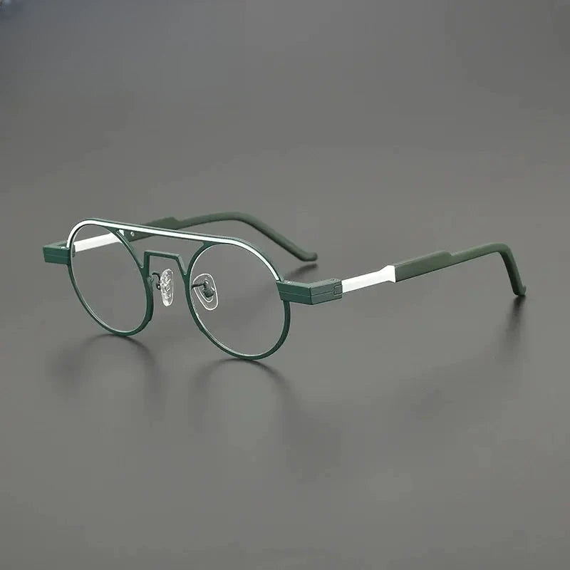 Women's Oval Full Rim Titanium Double Bridge Prescription Glasses G85831 — view 5 | Rx Spectacle
