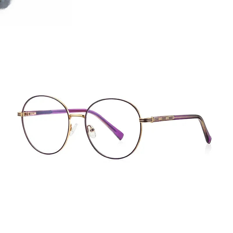Women's Round Full Rim Alloy Reading Glasses 3071 — view 8 | Rx Spectacle