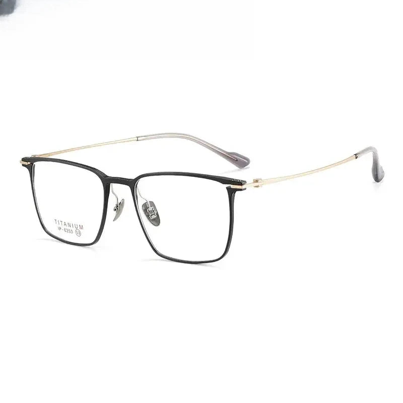 Men's Square Full Rim Titanium Prescription Glasses 616253 — view 3 | Rx Spectacle