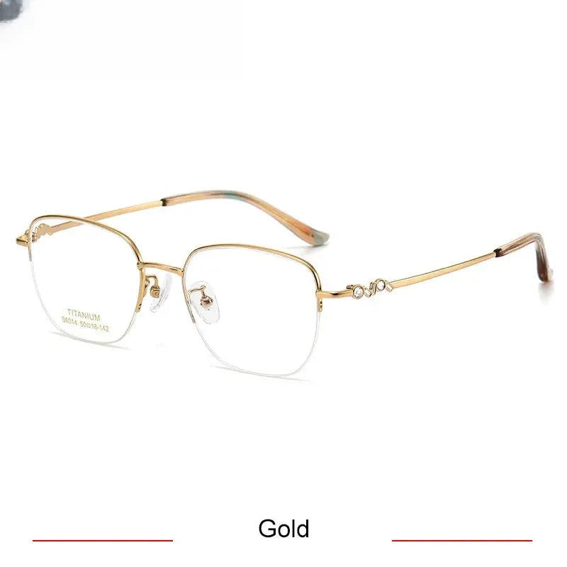 Women's Polygon Semi-Rimless Titanium Prescription Glasses 36014 — view 3 | Rx Spectacle