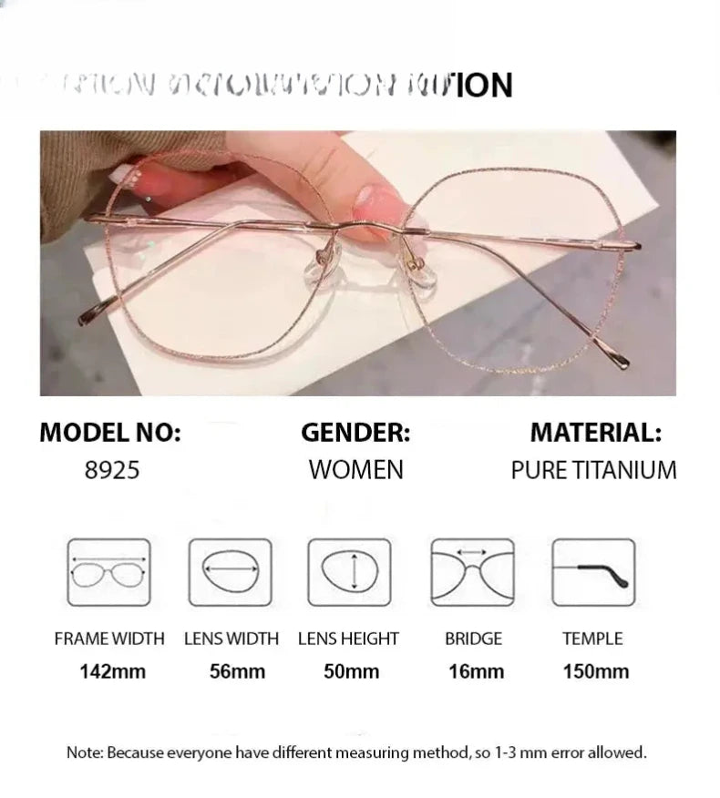 Women's Polygon Rimless Titanium Prescription Glasses 89254 — view 2 | Rx Spectacle