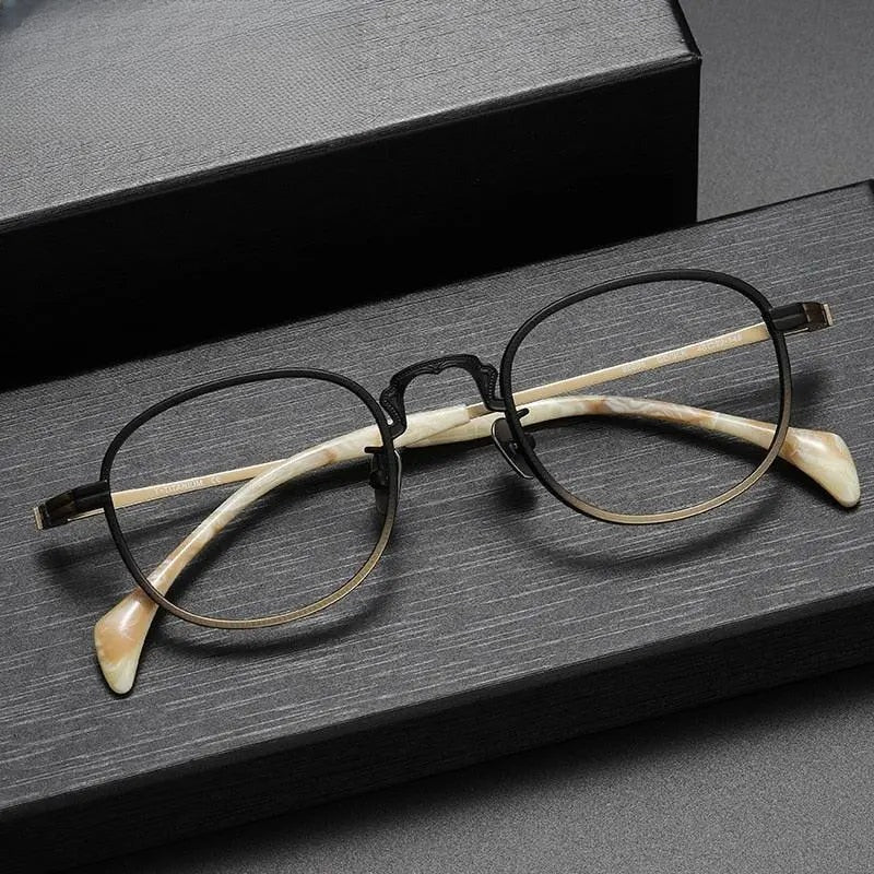 Unisex Square Full Rim Titanium Prescription Glasses 80866 — view 1 | Rx Spectacle