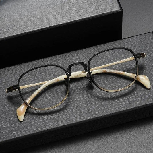 Unisex Square Full Rim Titanium Prescription Glasses 80866 — view 1 | Rx Spectacle