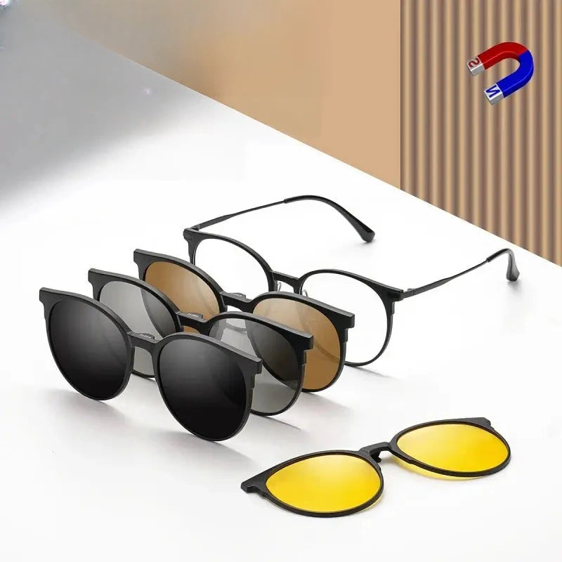 Unisex Round Full Rim Titanium Clip-On Prescription Glasses Y93012 — view 1 | Rx Spectacle