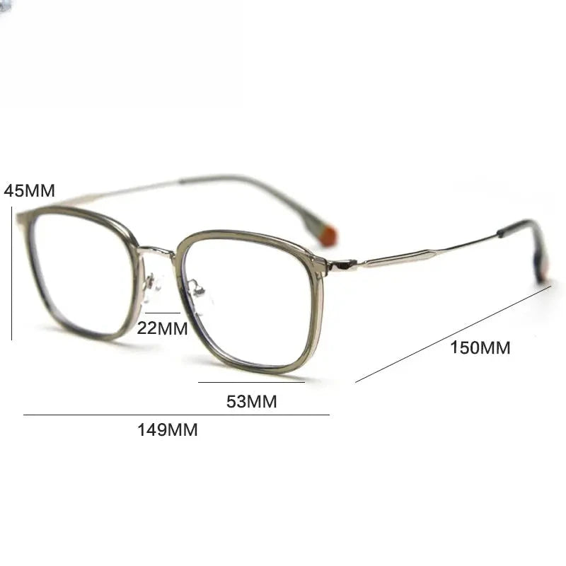 Unisex Square Full Rim Titanium Reading Glasses G00388 — view 2 | Rx Spectacle