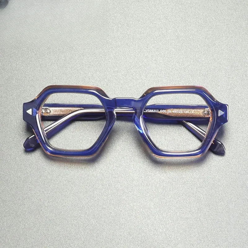 Unisex Polygon Full Rim Acetate Prescription Glasses G66307 — view 1 | Rx Spectacle