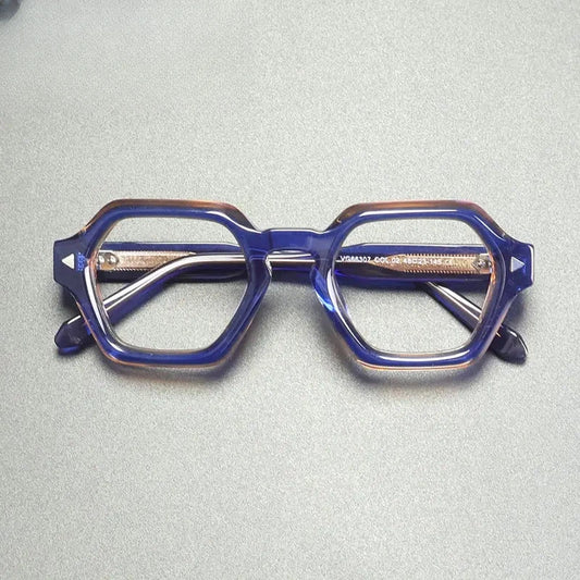 Unisex Polygon Full Rim Acetate Prescription Glasses G66307 — view 1 | Rx Spectacle