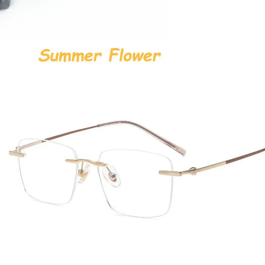 Women's Polygon Rimless Titanium Prescription Glasses 60927 — view 1 | Rx Spectacle